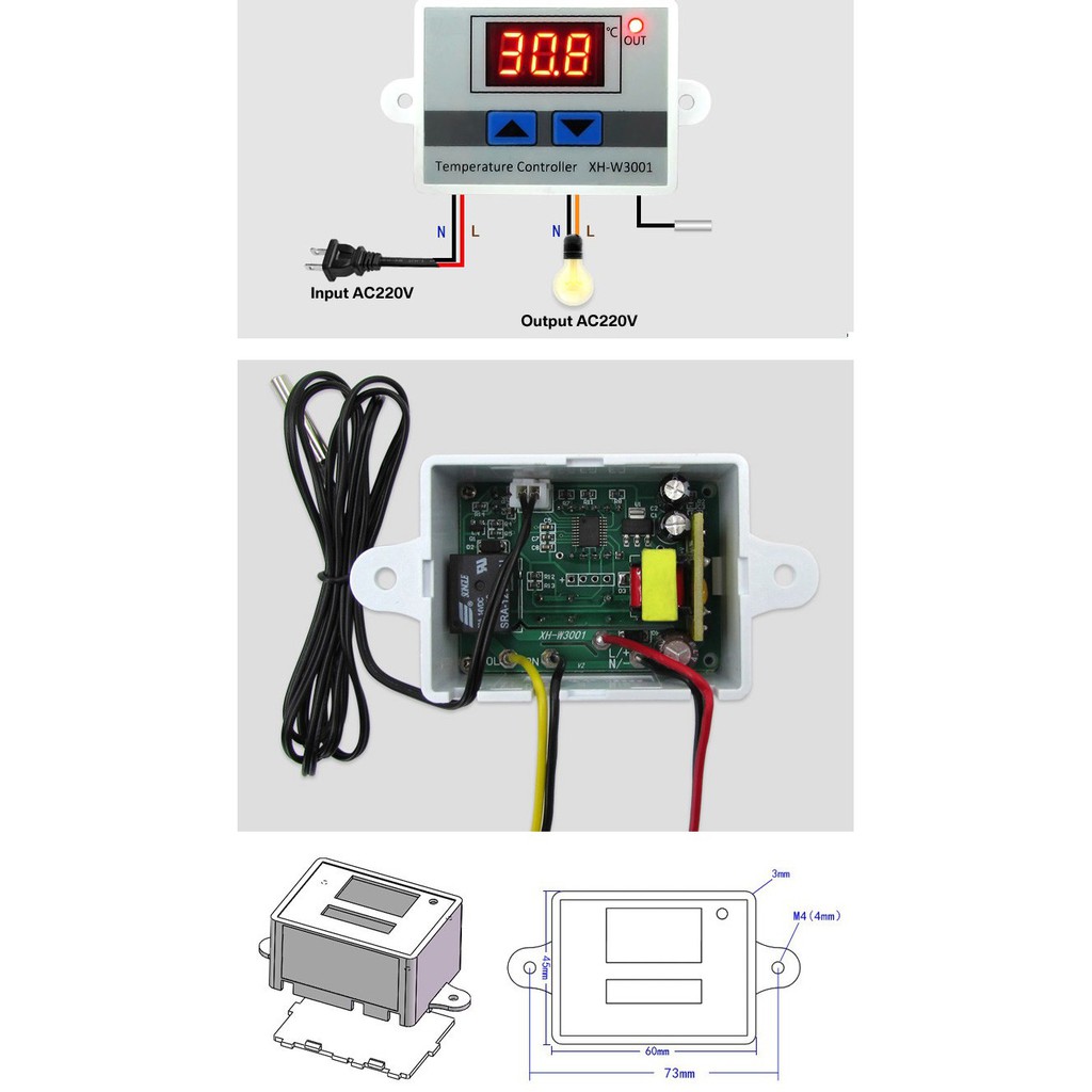 Bộ điều khiển theo nhiệt độ XH W3001 chính hãng 100-220V