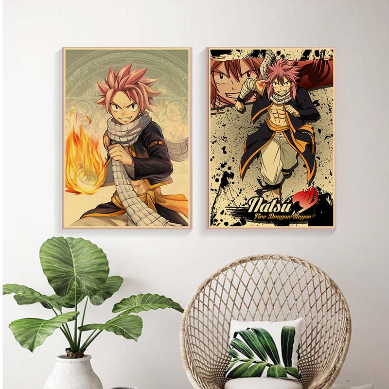 Áp Phích Treo Tường Trang Trí In Hình anime fairy tail Bằng Giấy kraft
