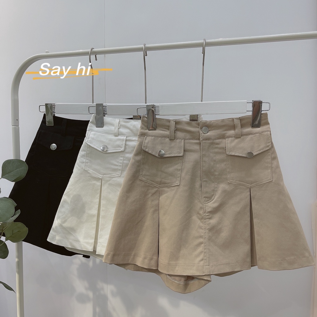 Quần giả váy nữ lưng thun chất vải kaki dày dặn lên dáng siêu xinh tại Zini Store