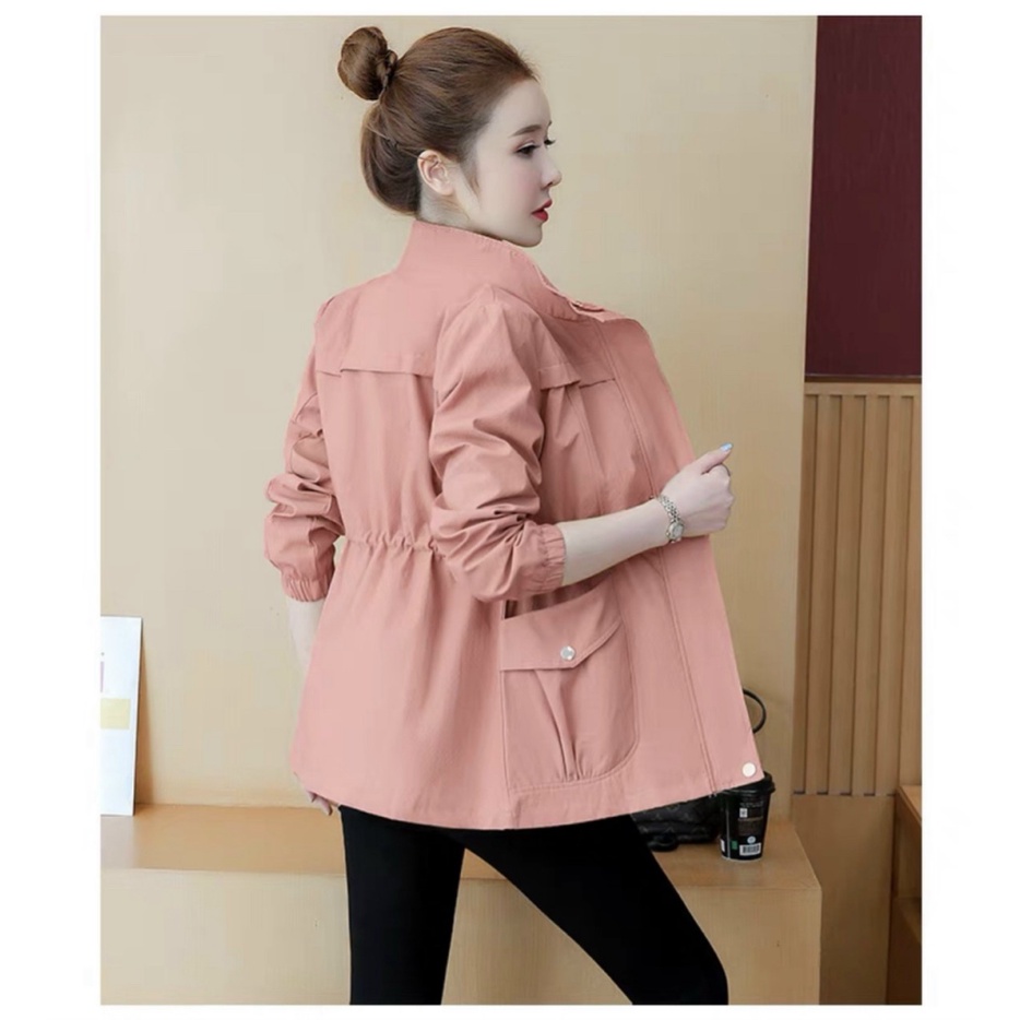 Áo Khoác Kaki Nữ Túi Hộp Dây Khóa Kéo Thắt Dây Eo Phong Cách Trẻ Trung Năng Động Siêu Hot NEW UNISEX