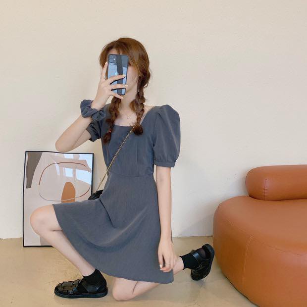 Hanvi Dress - Đầm basic cổ vuông 3 màu