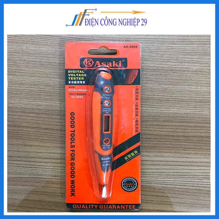 Bút thử điện Asaki AK-9059 hiển thị màn hình điện tử cao cấp