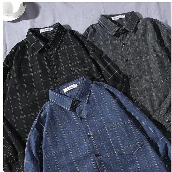 Áo Sơ Mi Kẻ Dáng Rộng Form Unisex