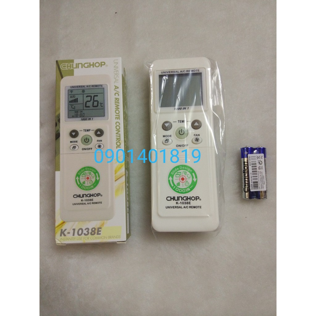 Điều Khiển Máy Lạnh Đa Năng Chunhop K - 1038E ( Hàng Loại 1 )