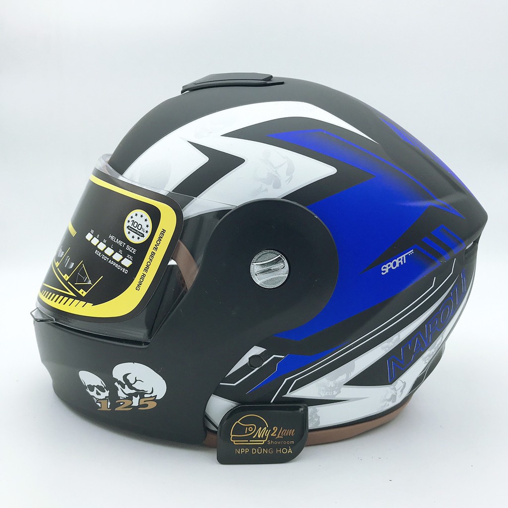 Mũ bảo hiểm fullface lật hàm Napoli N125 tem (tặng kèm túi đựng)