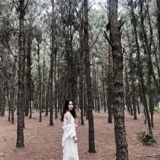 Maxi Yếm Trắng Dập Li