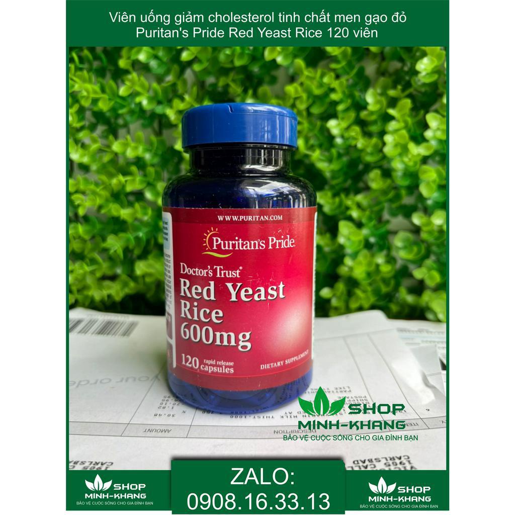 Viên uống giảm cholesterol tinh chất men gạo đỏ Puritan's Pride Red Yeast Rice 120 viên