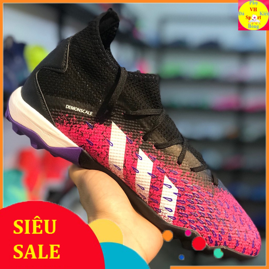 [Hàng mới][Cực HÓT] Giày đá bóng sân cỏ nhân tạo Adidas Predator Freak.3 TF Tím Đen