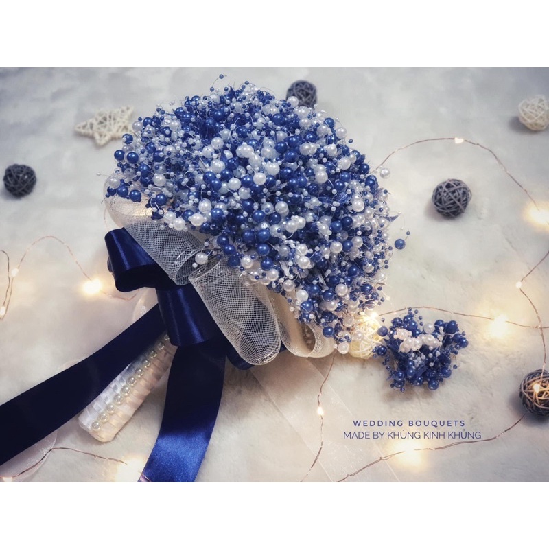 Hoa cưới cô dâu - Hoa hạt cườm - nguyên liệu và thành phẩm