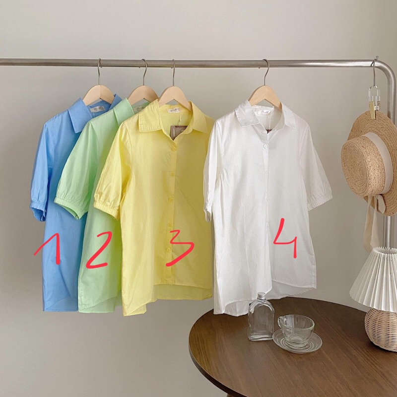 sơ mi trơn tay chun 6142