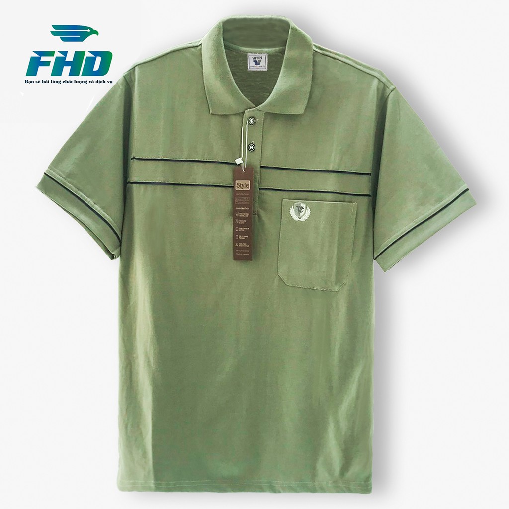 Áo thun ngắn tay có cổ trung niên chất cotton dày dặn và nhiều màu dễ phối đồ FHDA001