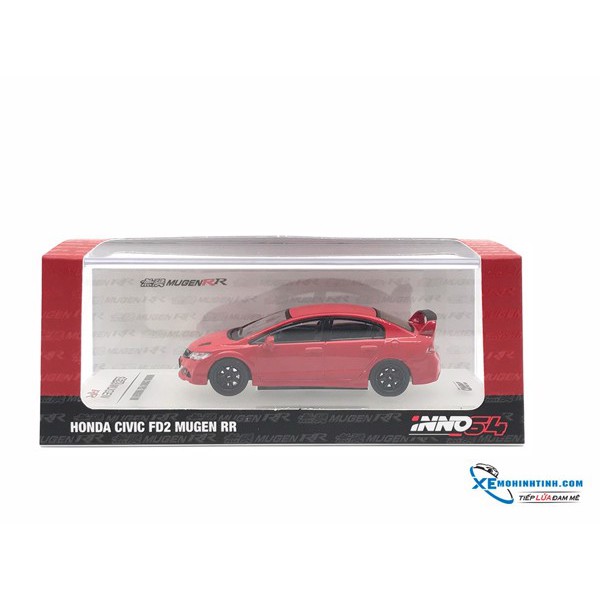 Xe Mô Hình Honda Civic FD2 Mugen RR 1:64 Inno Model ( Đỏ )