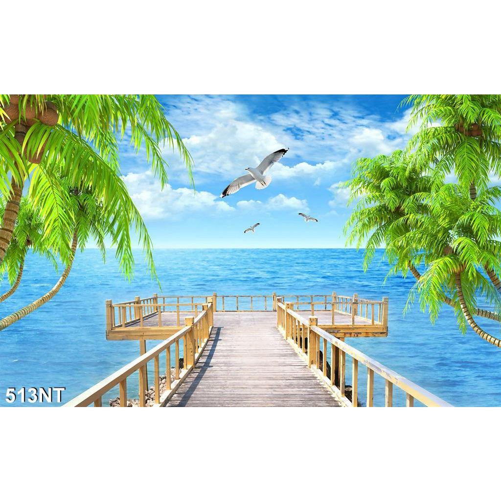 TRANH DÁN TƯỜNG 3D PHONG CẢNH BIỂN ĐẸP 513NT - TRANH DÁN TƯỜNG BÃI BIỂN BỜ  CÁT | Shopee Việt Nam