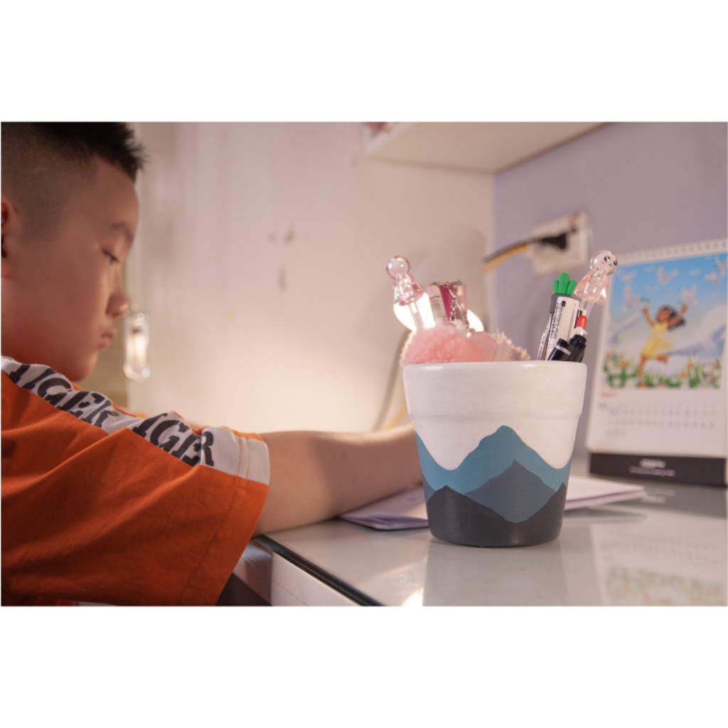 Chậu cây  🔷 Núi Hamalay 🔷 Trồng Sen Đá,Xương Rồng,Cây Cảnh Mini - Chậu Vẽ Tay Thủ Công - Trang