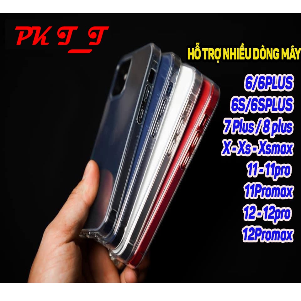 Ốp Iphone trong suốt bảo vệ máy, Ốp lưng iphone siêu mỏng đủ mã từ 6 6plus 7 plus 8 x xr xsmax 11 promax 12 pro max