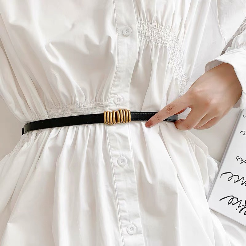 Thắt lưng khóa gài công sở 2 màu  vintage Thắt eo bản nhỏ 1.3cm