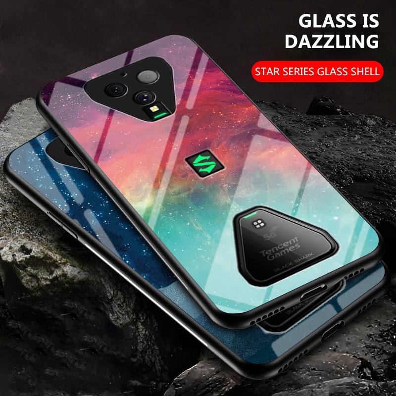 Starry Sky Case For Black Shark 3 Pro Tempered Glass Protective Black Shark 3 Pro 3Pro Back Cover Casing