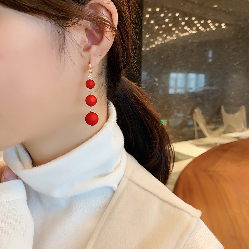 Đôi khuyên tai dáng thả đính ngọc trai phong cách Hàn Quốc thời trang cho nữ