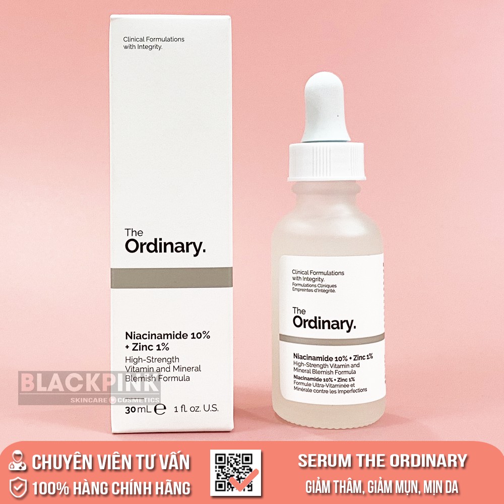 Tinh chất The Ordinary Niacinamide 10% + Zinc 1%, Serum chống viêm giảm thâm giảm mụn, chống lão hóa, bản nhập Canada