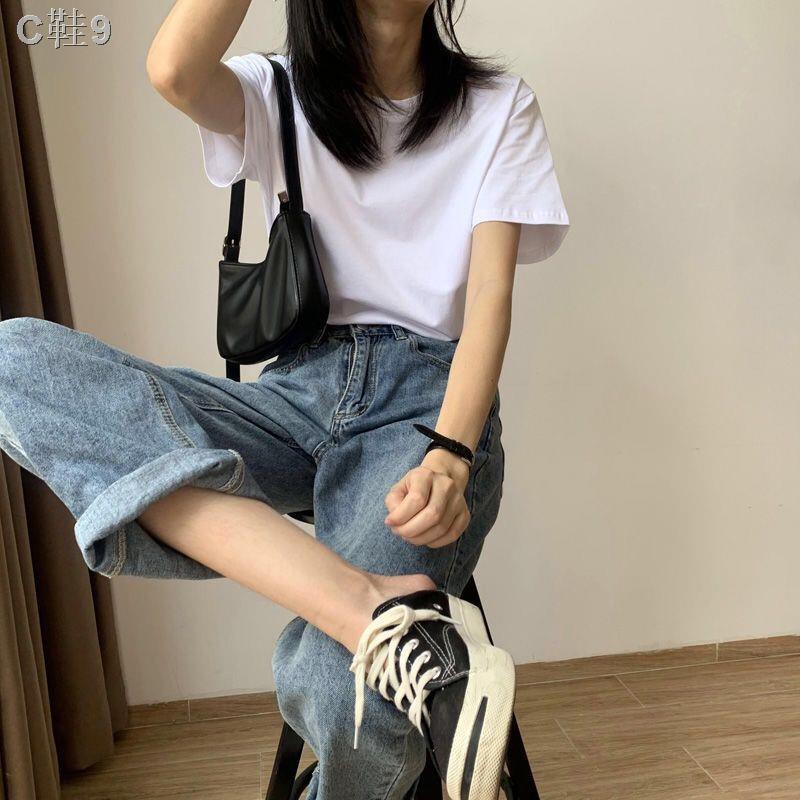 Pure cotton white t-shirt women s short-sleeved summer 2021 new Korean version of color tops wild loose clothes female