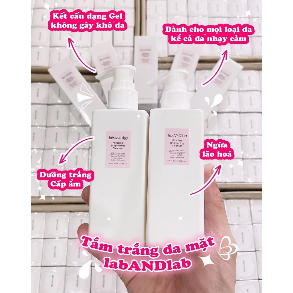 [CHÍNH HÃNG] Tắm Trắng Da Mặt LabANDlab Miracle-6 Brightening Cleanser - Dưỡng Trắng Cấp Ẩm, Ngăn Ngừa Lão Hóa.