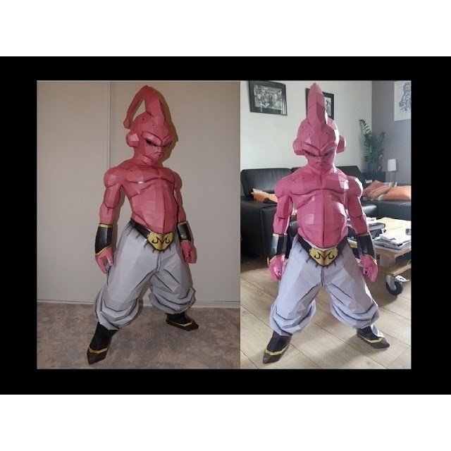 Bộ kit mô hình giấy 3d Kid buu ma bư gầy cỡ lớn Dragonball figures mô hình bảy viên ngọc rồng
