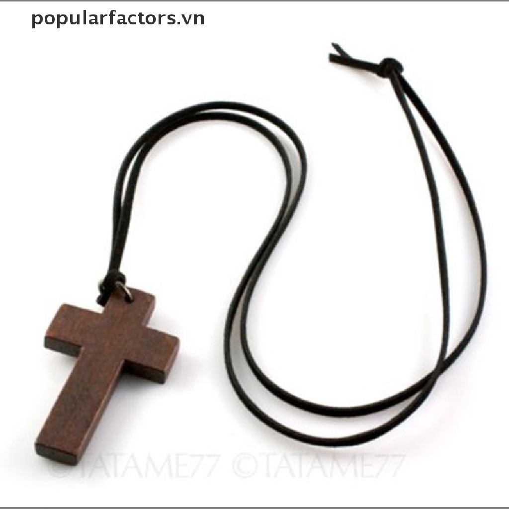 [Phổ Biến] Vòng Cổ Da Mặt Thánh Giá Gỗ Cổ Điển
