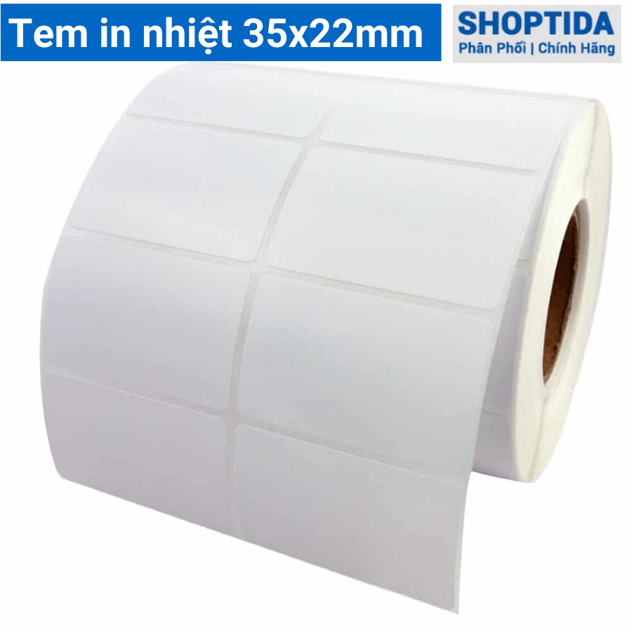 Tem in nhiệt Shoptida 35*22mm in minicode, barcode, 2 tem 1 hàng, sử dụng cho máy in nhiệt Shoptida SP4