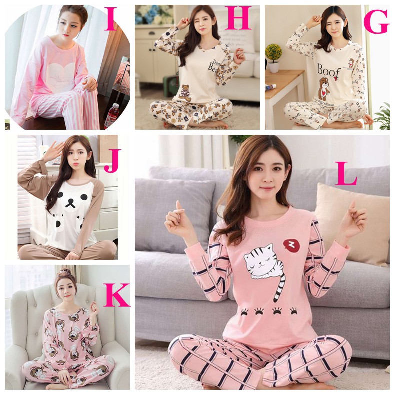 Set Đồ Ngủ Dài In Họa Tiết Dễ Thương Cho Nữ | BigBuy360 - bigbuy360.vn