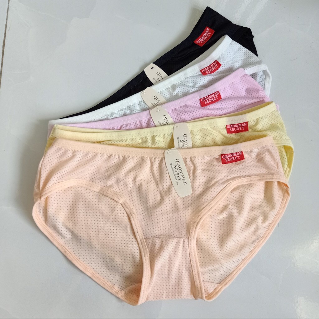 Combo 05 Quần lót nữ thun lạnh thông hơi kháng khuẩn, thoáng mát.