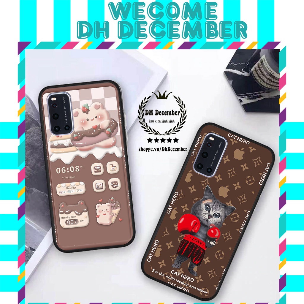 Ốp lưng Vivo V19 in hình 3D GẤU HỒNG-GẤU BE3R -XINH XẺO CỰC ĐẸP