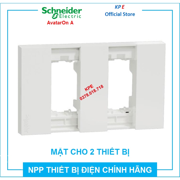 MẶT NẠ CHO 2 THIẾT BỊ CÔNG TẮC Ổ CẮM SIZE S M3T02_WE SCHNEIDER AVATARON A - KPE ELECTRIC