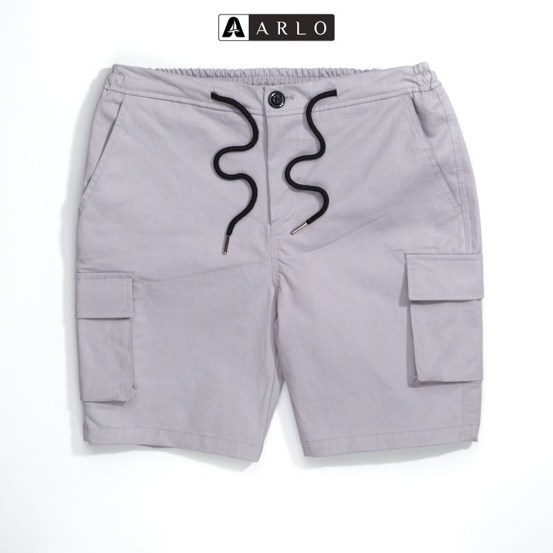 Quần Short Kaki Túi Hộp CARLOS Dày Dặn Cứng Cáp Đứng Form Màu Xám Khói - ARLO