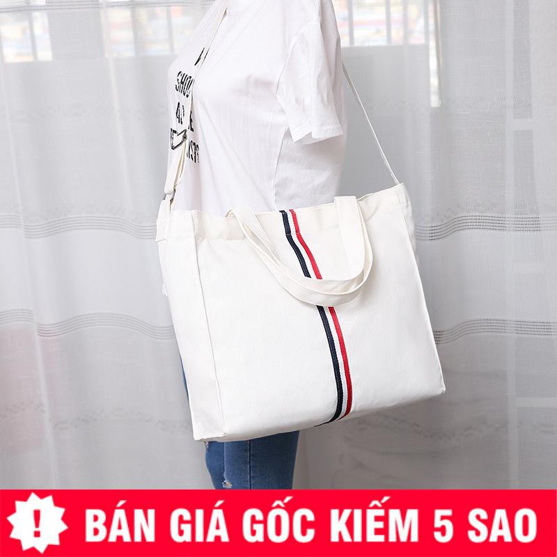 TÚI TOTE VUÔNG ĐEO CHÉO PHỐI SỌC 3 MÀU P1181