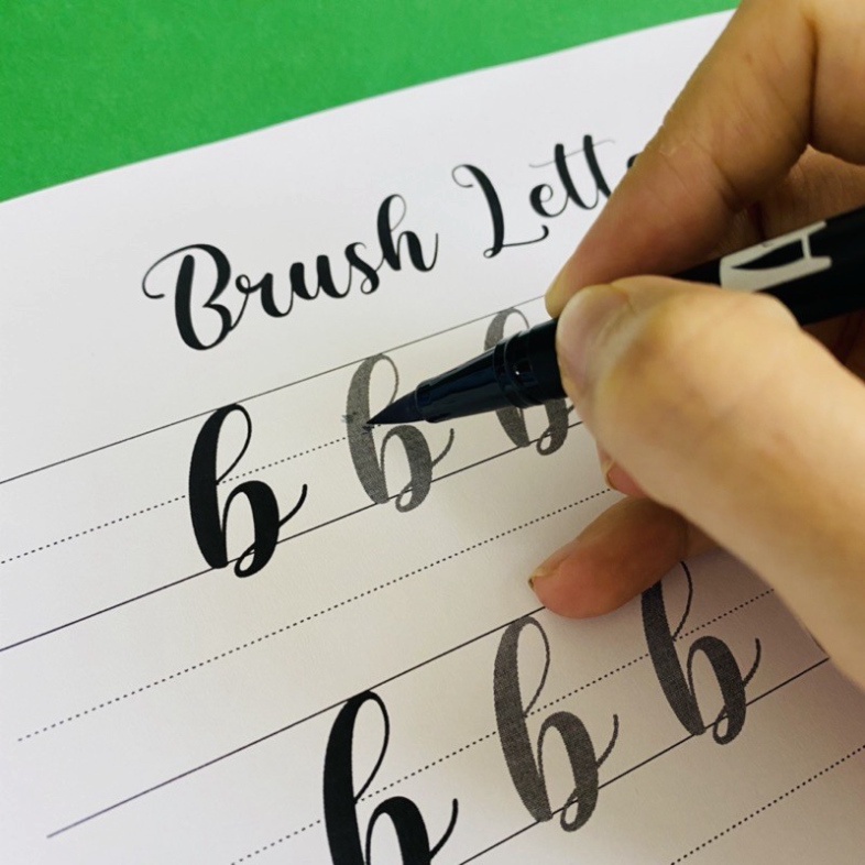 Workbook 4 Tuần Luyện Tập Brush Lettering, Worksheet Tập Viết Calligraphy Có Lộ Trình Hàng Ngày
