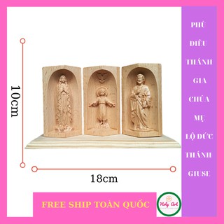 Tượng mẹ Vô Nhiễm (LỘ ĐỨC)-CHÚA NHỎ-THÁNH GIUSE [HOLY ART] BẰNG GỖ, CAO 10x 7cm [FREE SHIP] BÀN THỜ CÔNG GIÁO MINI