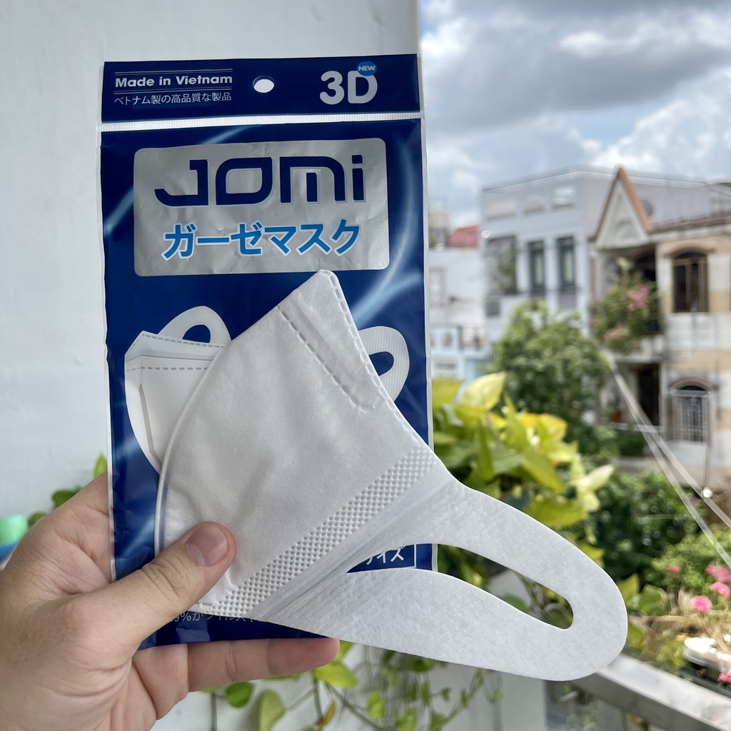 Khẩu trang y tế 3D JOMI kháng khuẩn, chống nắng, quai vãi cao caapsa NPP SHOPTIDO