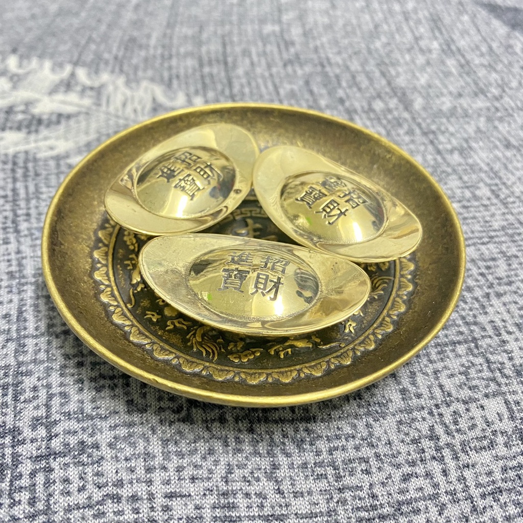 Mâm Đồng Long Phụng - Dĩa Đồng Cá Chép Bình Trà rõ nét, dày dặn - Vật Phẩm Thờ Cúng Phong Thủy