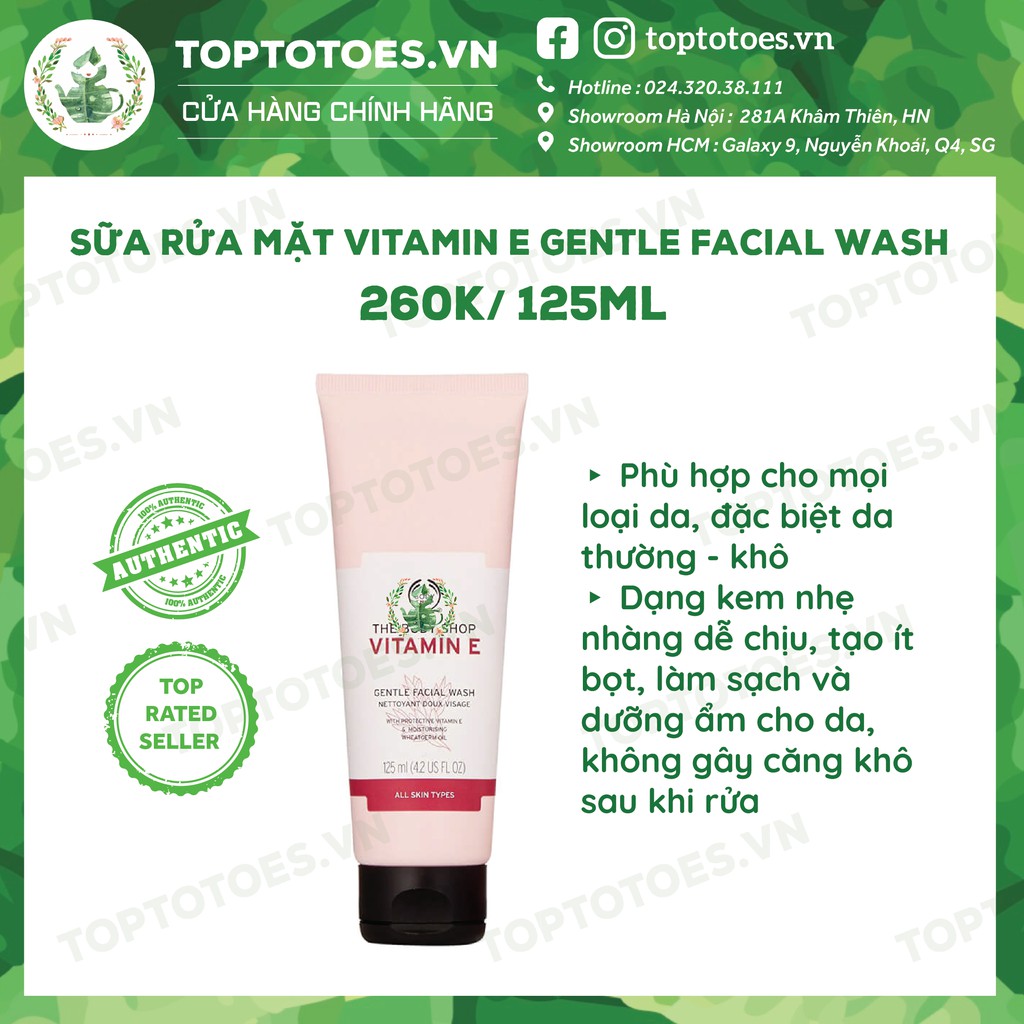 Bộ Vitamin E Lúa Mạch The Body Shop rửa mặt, toner, xịt khoáng, kem dưỡng, mask siêu cấp ẩm và làm sáng da