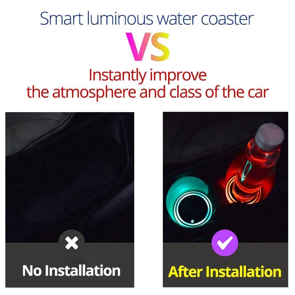 Giá Đỡ Cốc Nước Có Đèn LED 7 Màu Độc Đáo Tiện Dụng