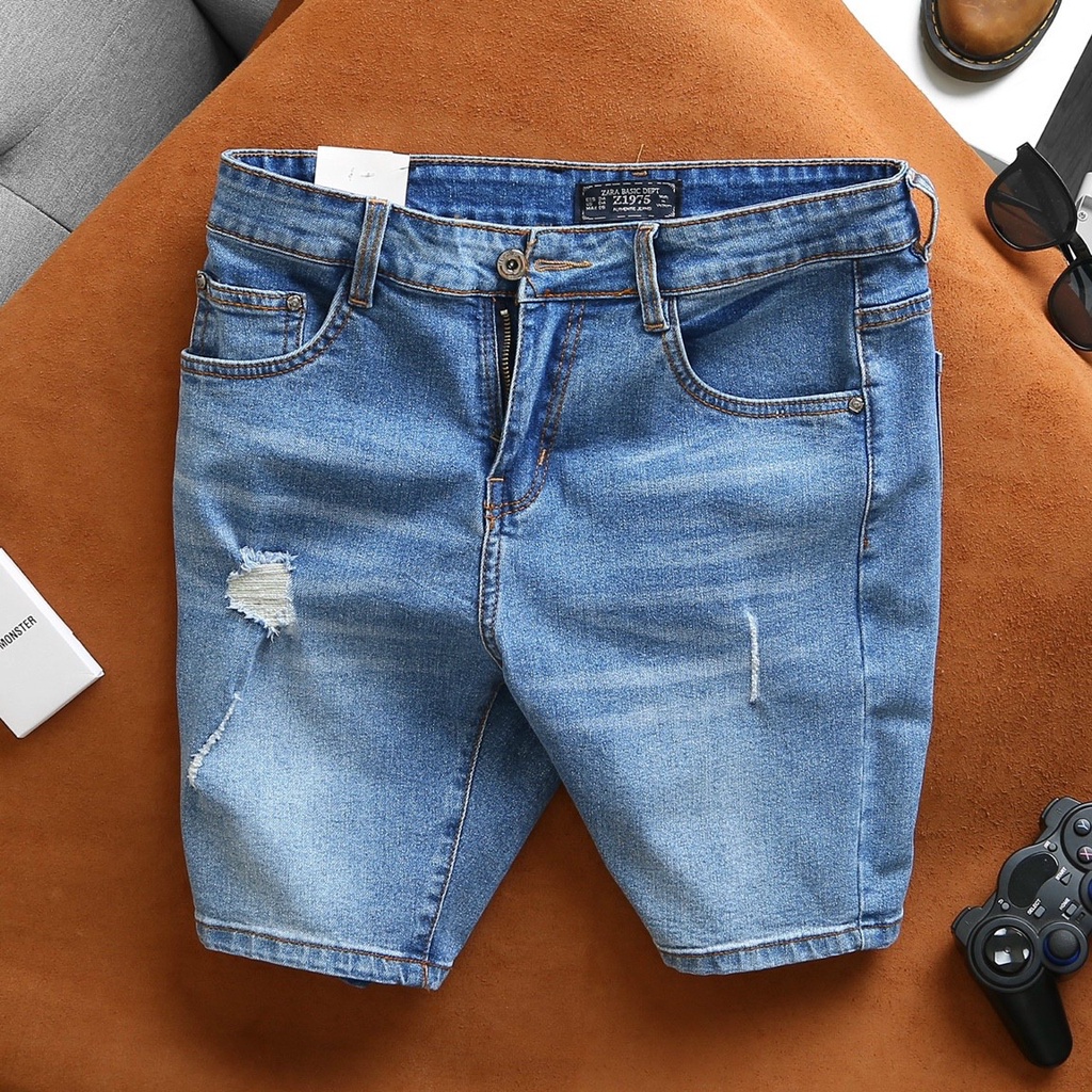 Quần short jean nam có 2 màu mẫu mới vải bò cao cấp siêu co giãn