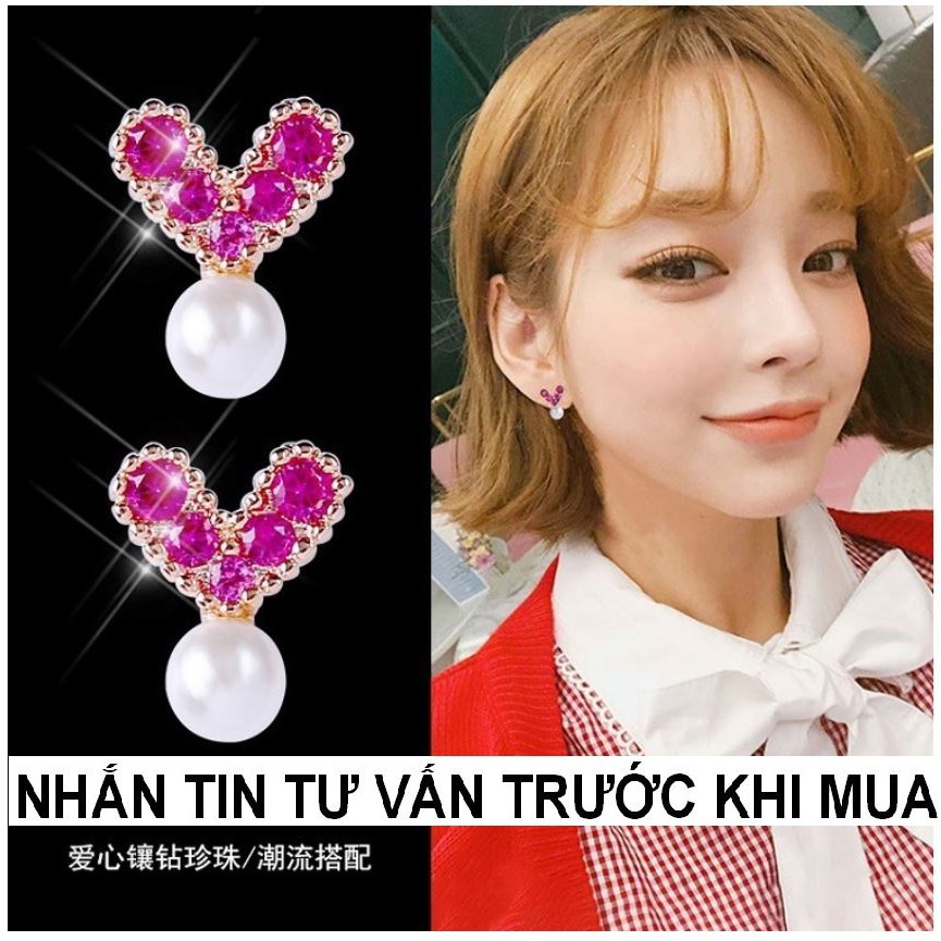 Bông tai nữ hàn quốc đính đá lấp lánh CHẤT LƯỢNG. Mua 5 giá sỉ ( NHƯ HÌNH 100 % ) (11)