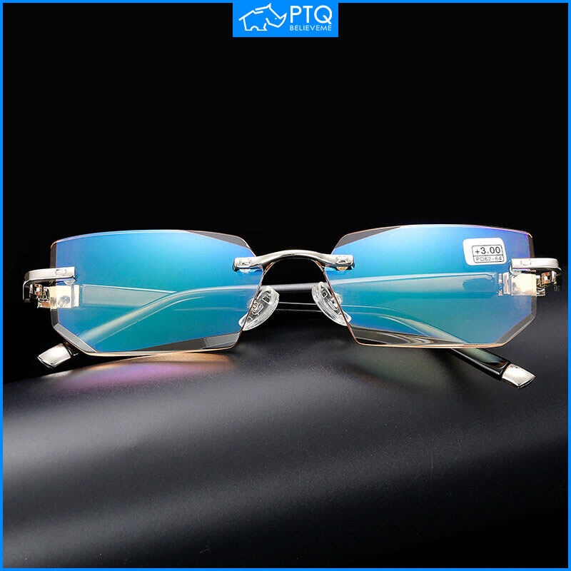 Kính Đọc Sách Không Gọng Chống Ánh Sáng Xanh + 1.0 Đến + 4.0 Độ