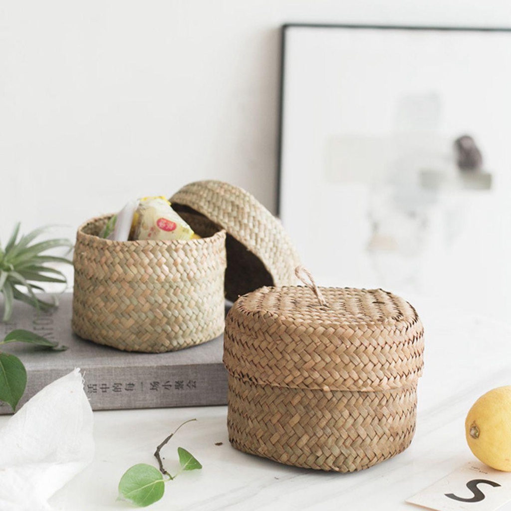 Giỏ Đan Lát Đựng Hoa Trang Trí Nội Thất