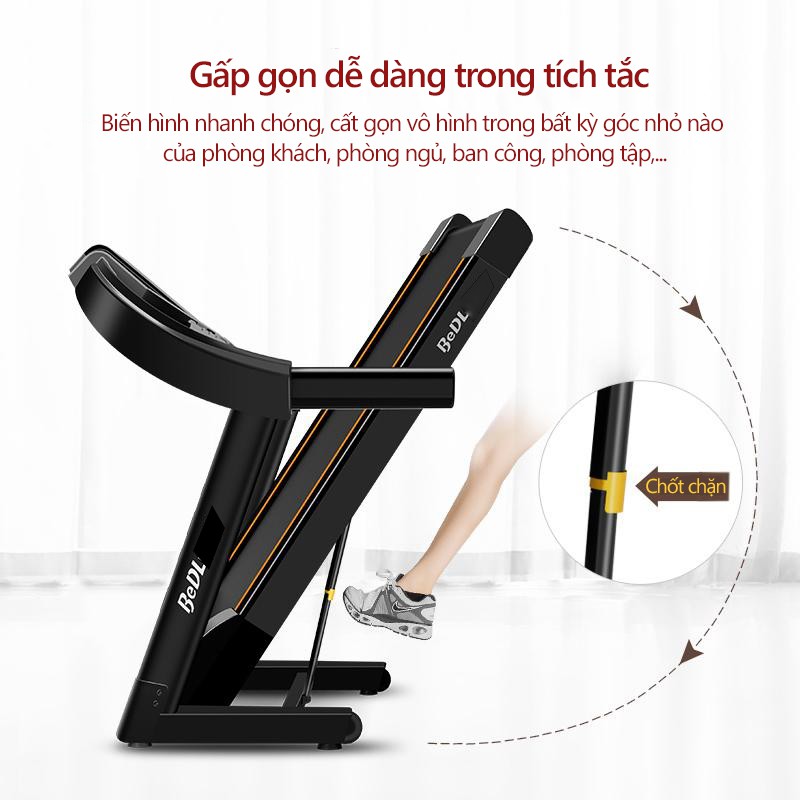 Máy chạy bộ trong nhà máy chạy bộ mini máy tập trong nhà máy gym BEDL có thể gấp gọn chạy điện yên tĩnh có thể phát nhạc