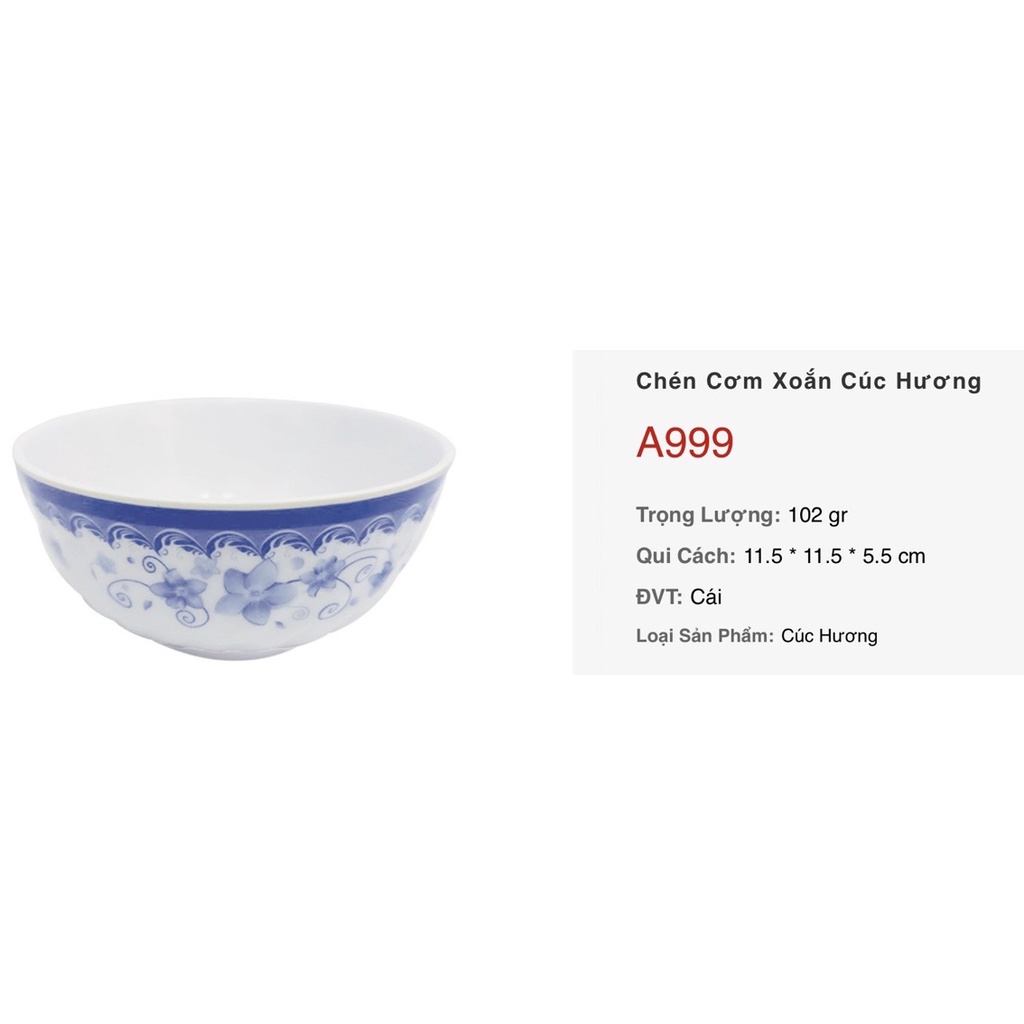 Tô - chén - dĩa nhựa melamine VINH CƠ VCP hoa Cúc Hương