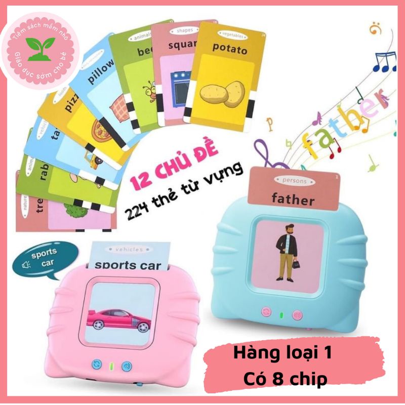 Máy phát tiếng anh, máy đọc thẻ Flashcard 224 từ vựng tiếng anh cho bé