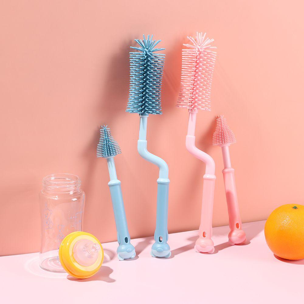 SUSANS Bàn Chải Silicone Cán Dài Xoay 360 Độ Tiện Dụng° Cọ Vệ Sinh Bình Sữa Em Bé Có Thể Xoay Được Tiện Dụng