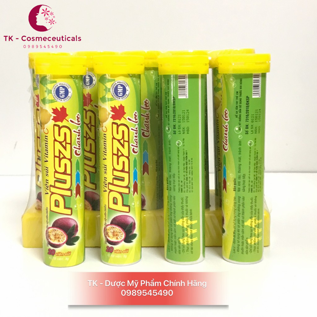 20 Viên C Sủi Actiso, Chanh Leo, Vị Cam Bổ Sung Vitamin C, Mát Gan, Lợi Mật