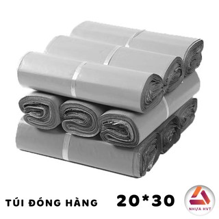 Túi gói hàng niêm phong NHỰA HVT, túi niêm phong phát nhanh size 20*30 Xám